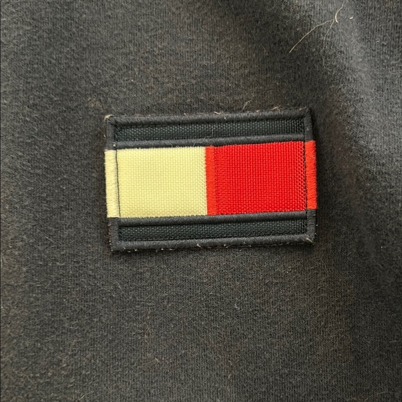 VTG Hilfiger Mockneck Jacket Navy Blue Embroidered Logo Spellout on Back - Picture 6 of 6